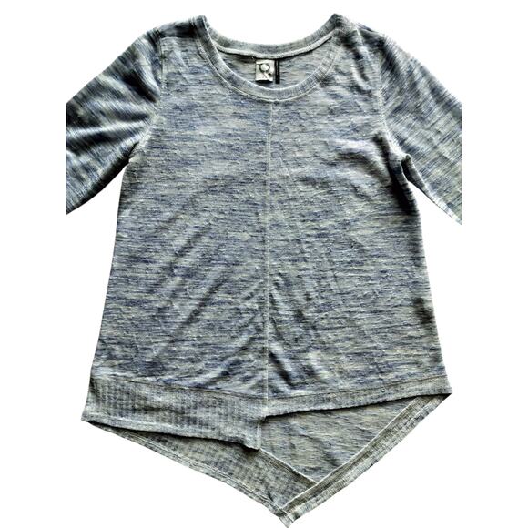 Akemi + Kin Light Blue Anthropologie Ezri Asymmetric Knit Long Sleeve Top Sz XSP - Picture 2 of 10